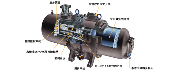 第三代高效率五齒對(duì)六齒非對(duì)稱螺旋式螺桿壓縮機(jī)